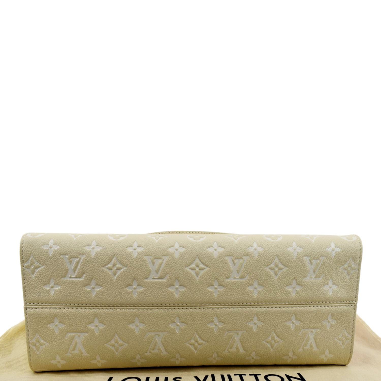 LOUIS VUITTON Onthego Spring City MM Monogram Empreinte Leather Shoulder Bag Cream