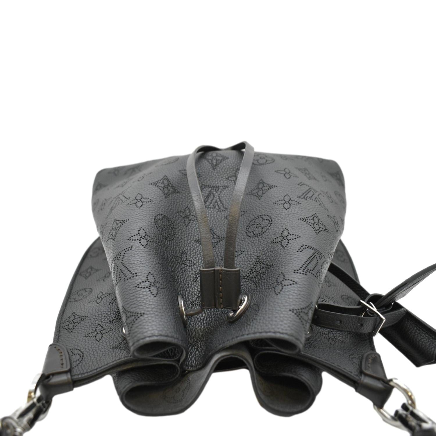LOUIS VUITTON Muria Mahina Perforated Leather Shoulder Bag Black