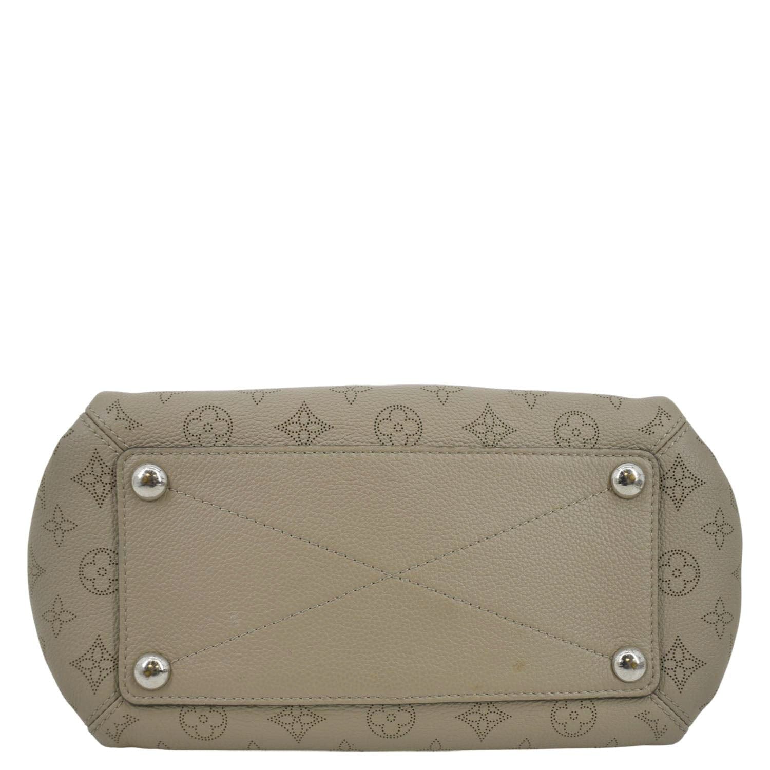 LOUIS VUITTON Babylone Mahina Calfskin Leather Shoulder Bag Galet