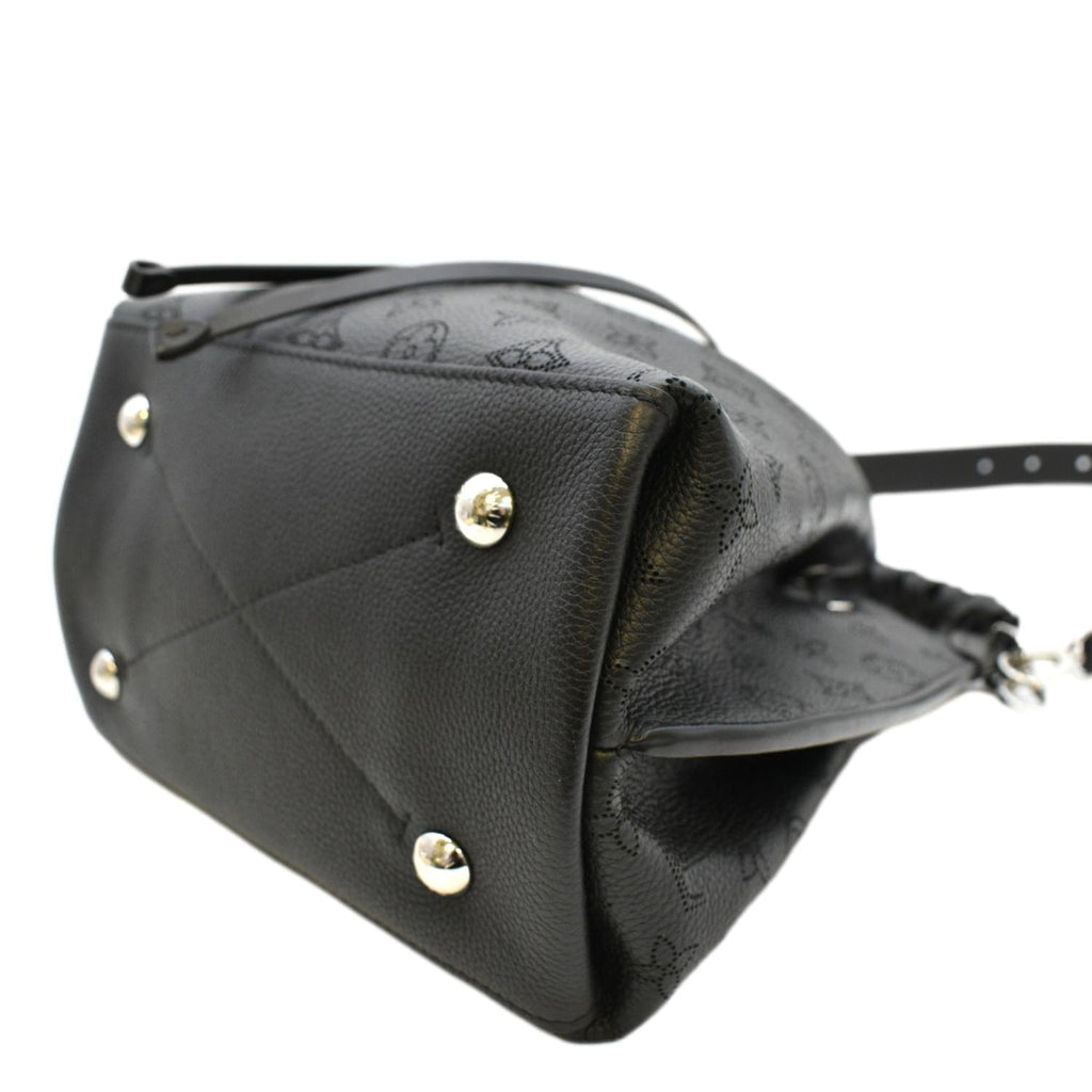 LOUIS VUITTON Muria Mahina Perforated Leather Shoulder Bag Black