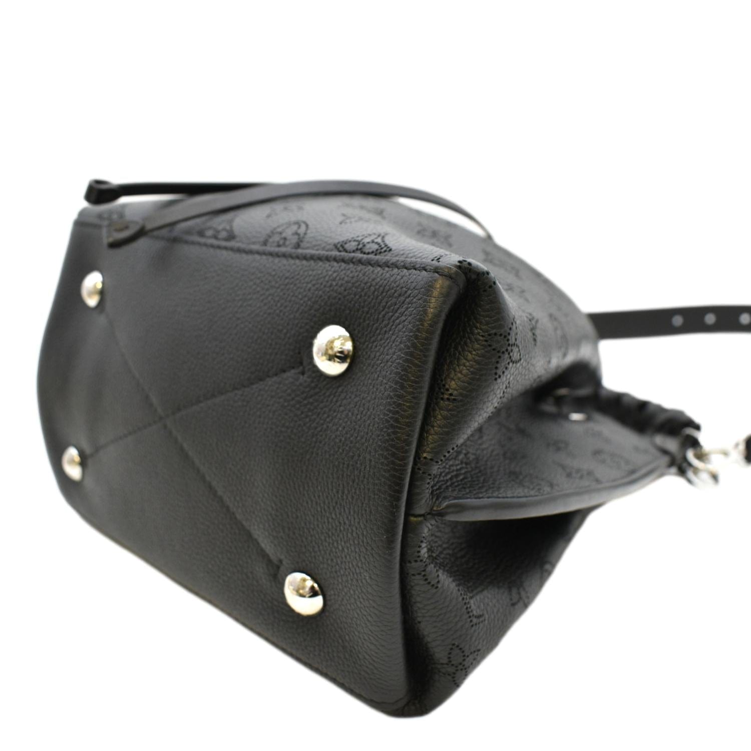 LOUIS VUITTON Muria Mahina Perforated Leather Shoulder Bag Black