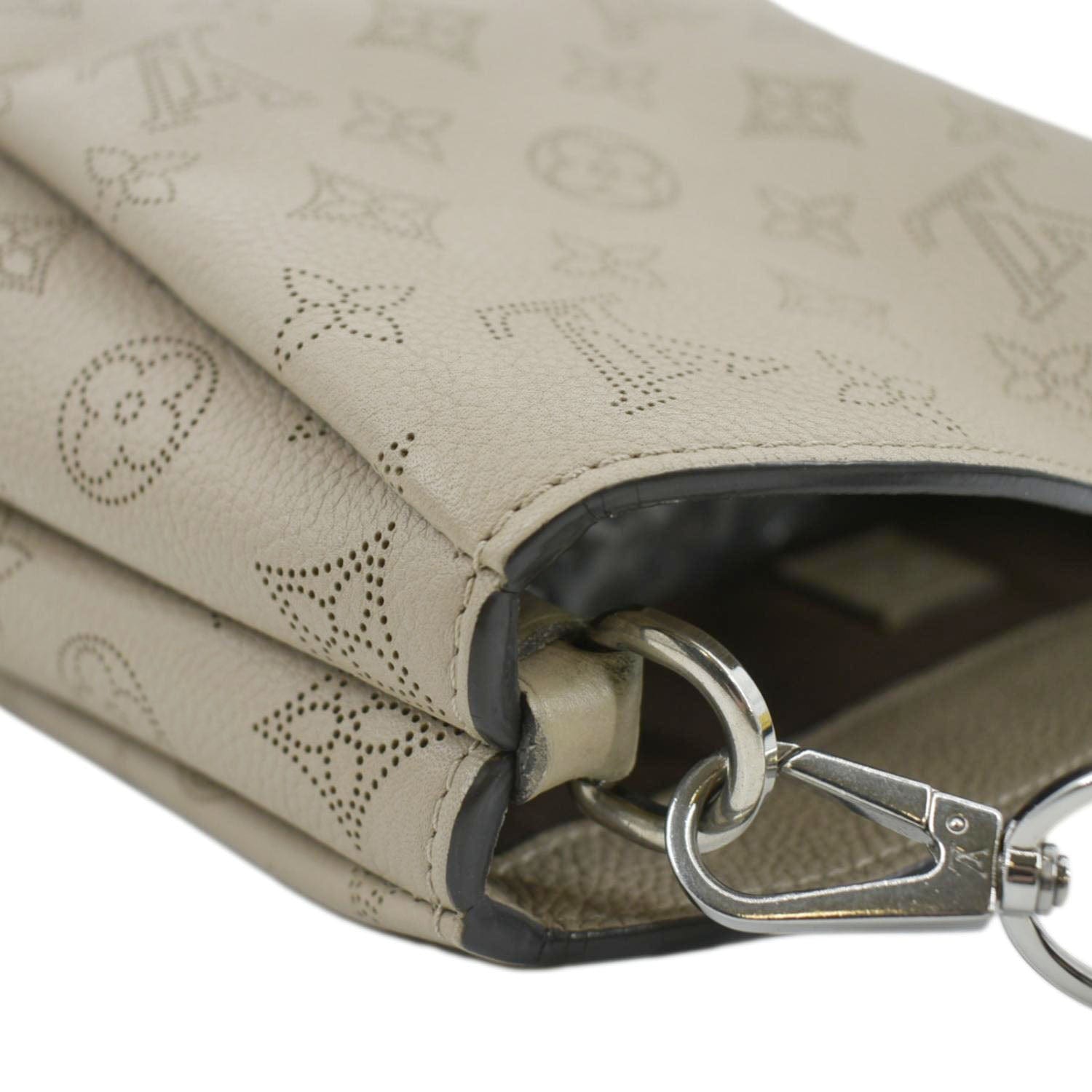 LOUIS VUITTON Babylone Mahina Calfskin Leather Shoulder Bag Galet