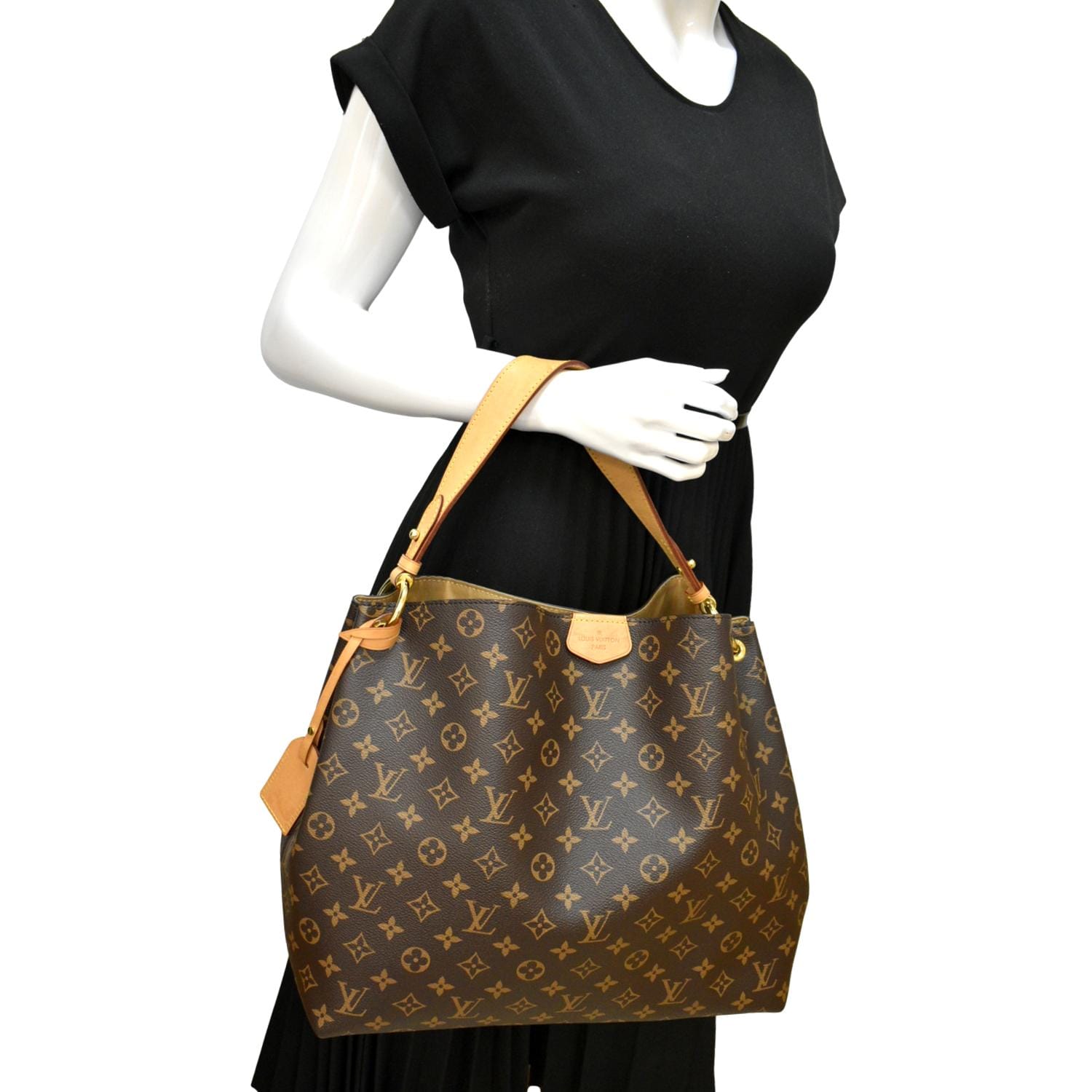 LOUIS VUITTON Graceful MM Monogram Canvas Shoulder Bag Brown