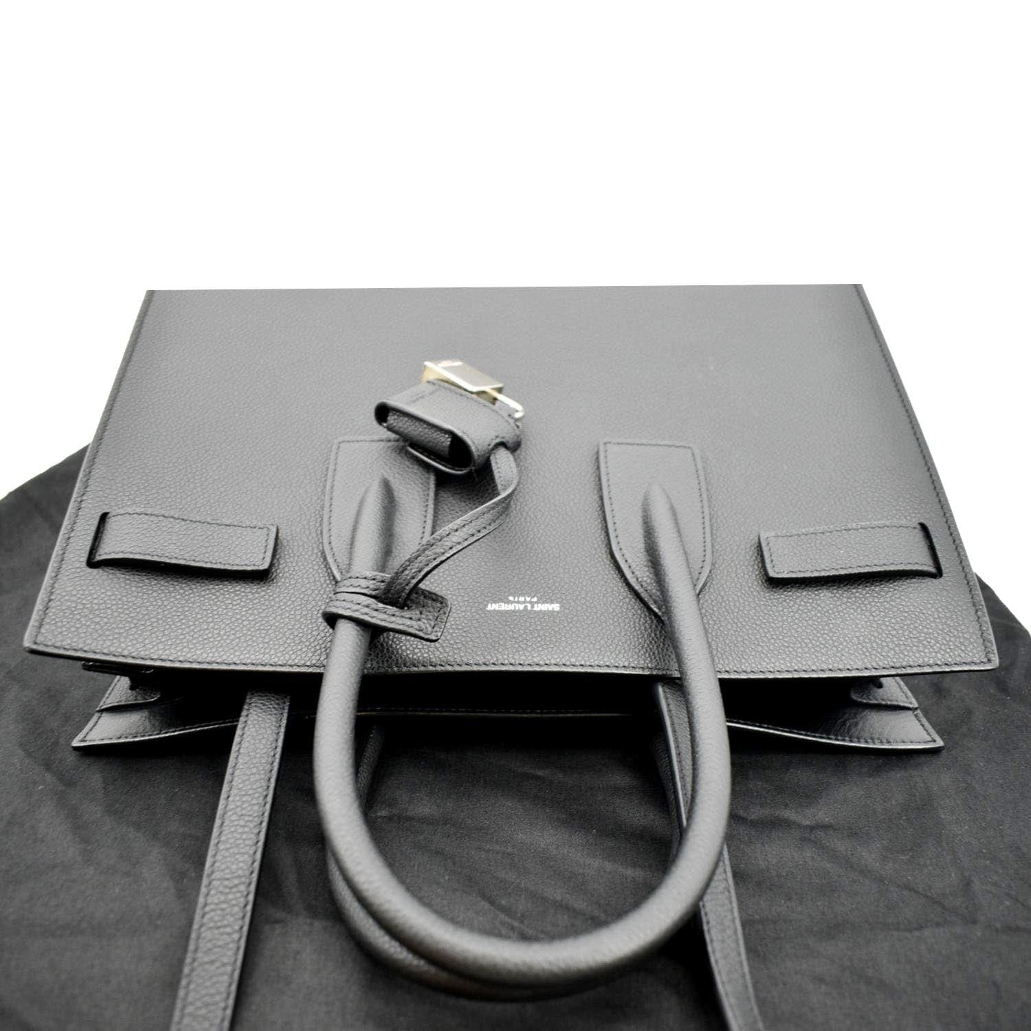YVES SAINT LAURENT Sac de Jour Leather Satchel Shoulder Bag Black