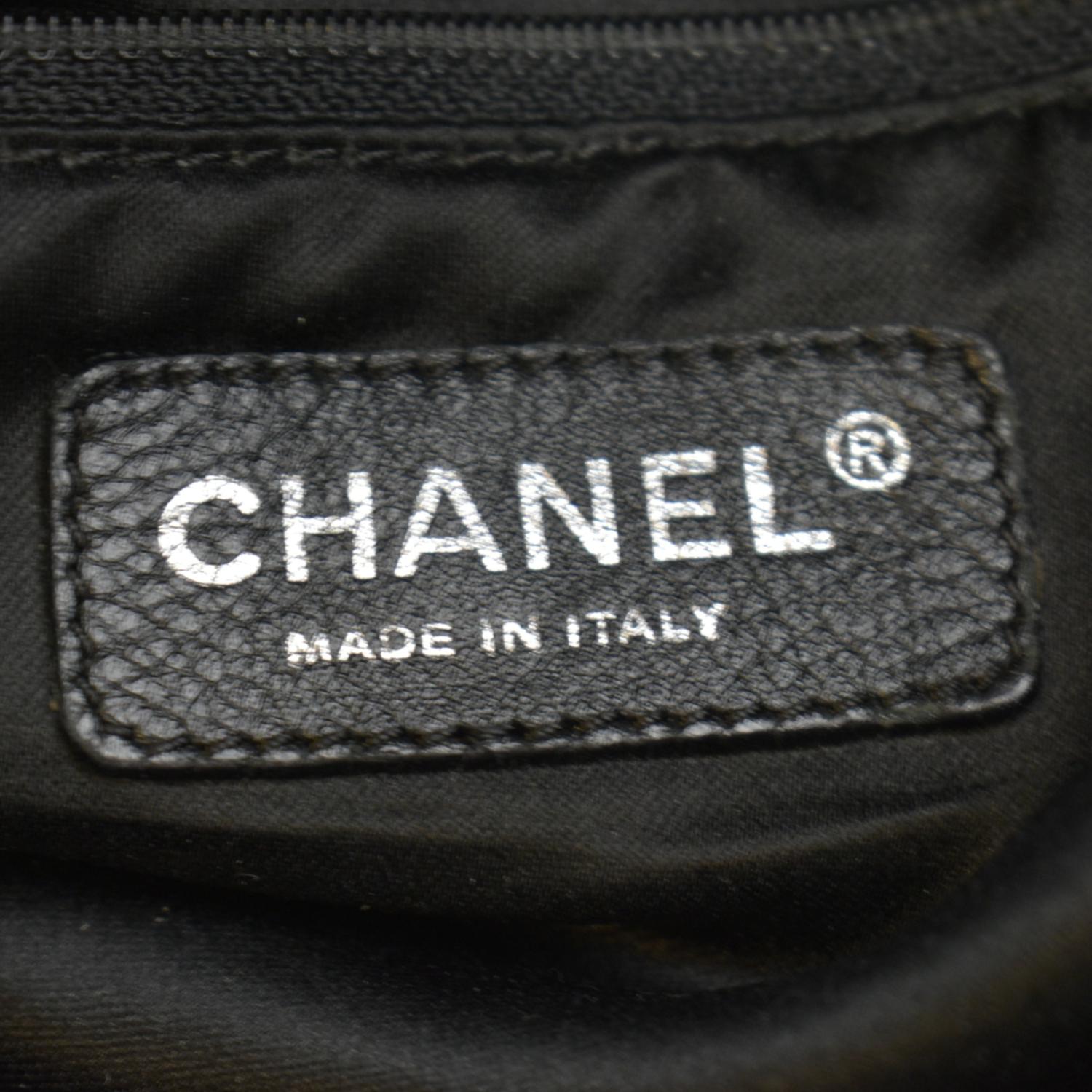 CHANEL Coco Cabas Leather Shoulder Tote Bag Black