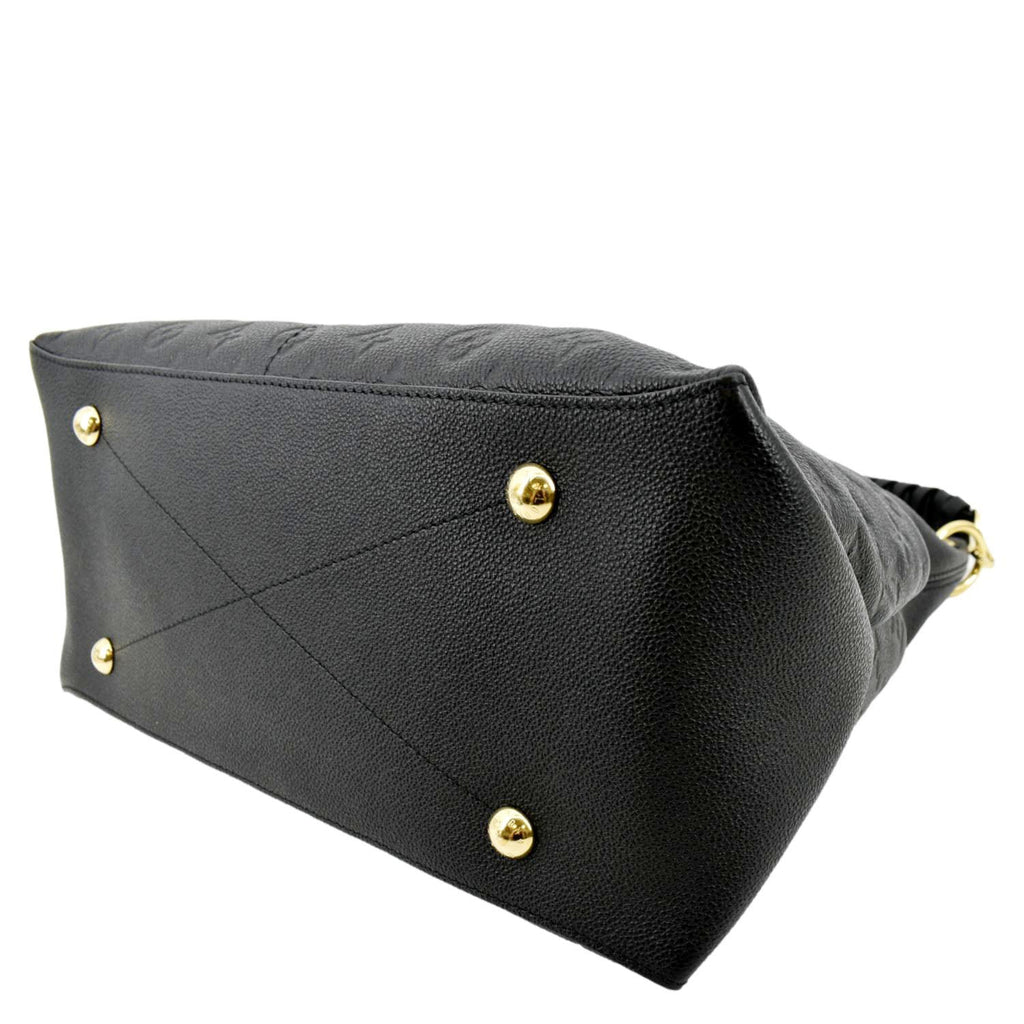 LOUIS VUITTON Maida Monogram Empreinte Leather Hobo Shoulder Bag Black