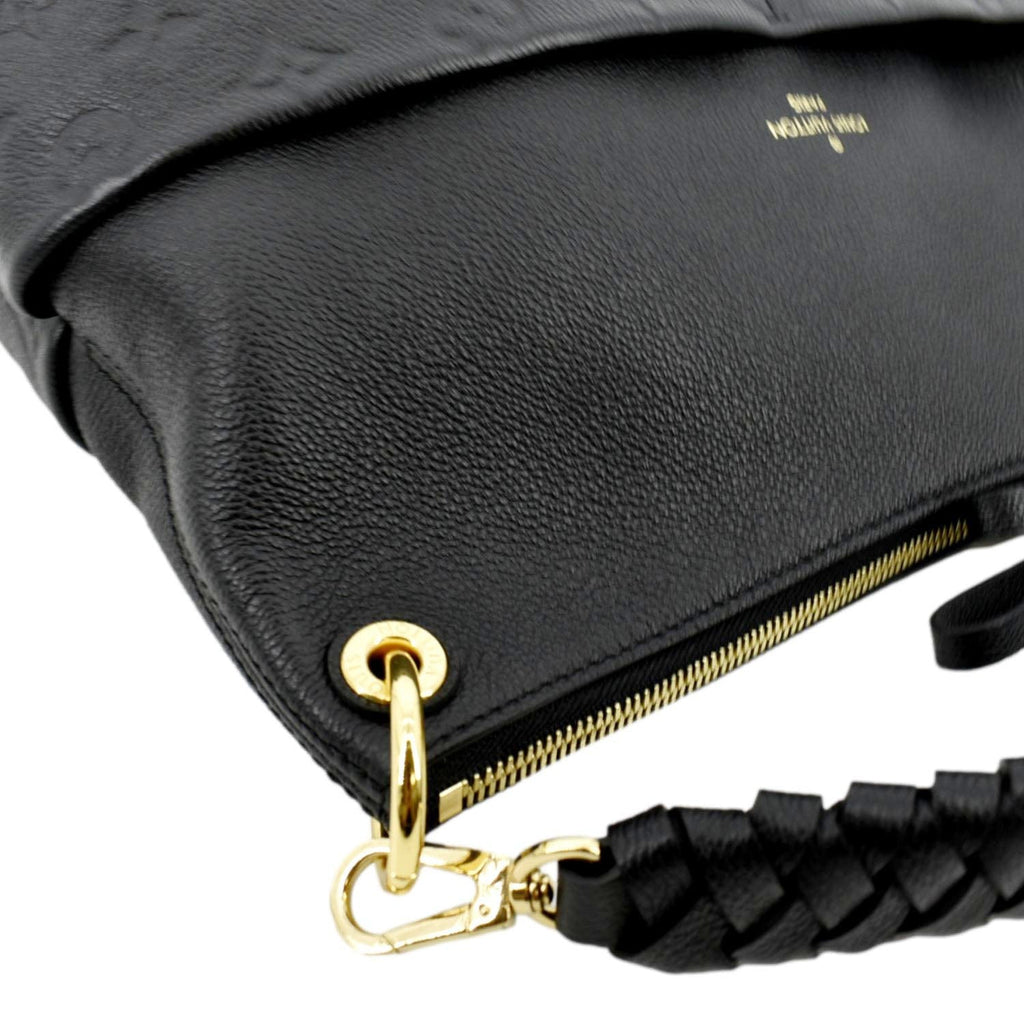 LOUIS VUITTON Maida Monogram Empreinte Leather Hobo Shoulder Bag Black