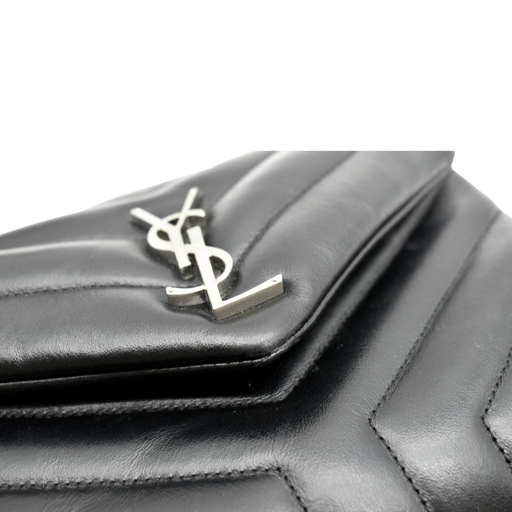 YVES SAINT LAURENT Loulou Small Matelasse Leather Chain Shoulder Bag Black
