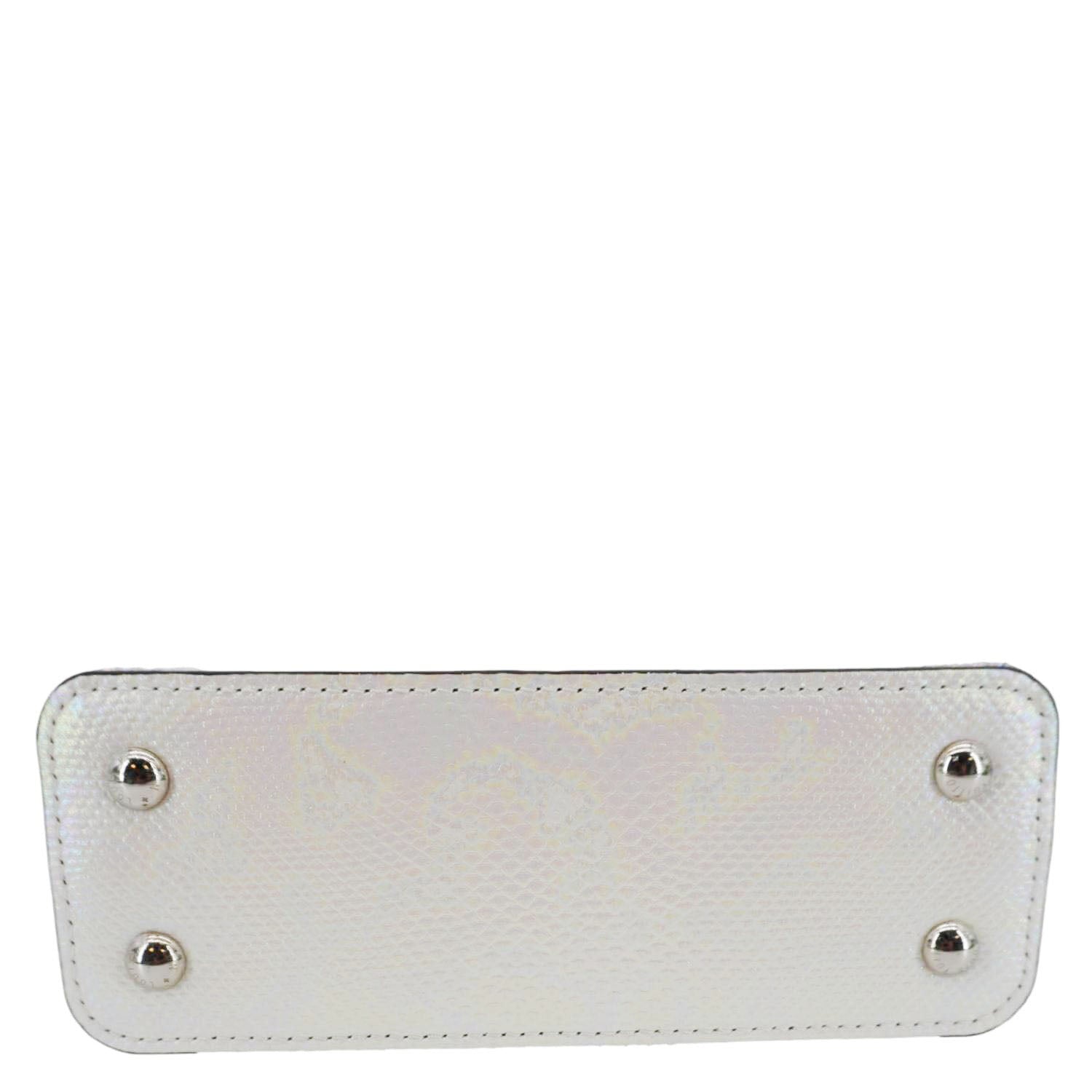 LOUIS VUITTON Capucines Mini Karung Leather Shoulder Bag White