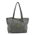 PRADA Vitello Daino Leather Tote Bag Dark Grey