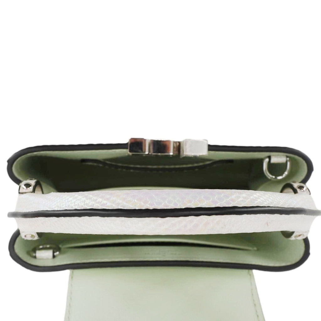 LOUIS VUITTON Capucines Mini Karung Leather Shoulder Bag White