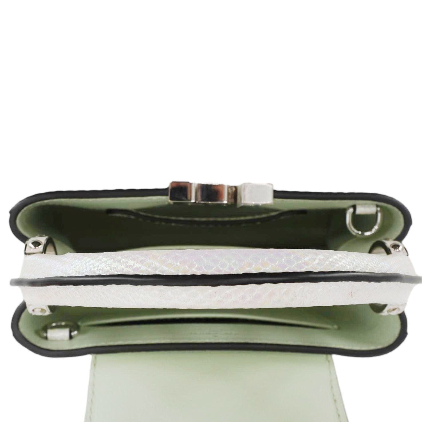 LOUIS VUITTON Capucines Mini Karung Leather Shoulder Bag White