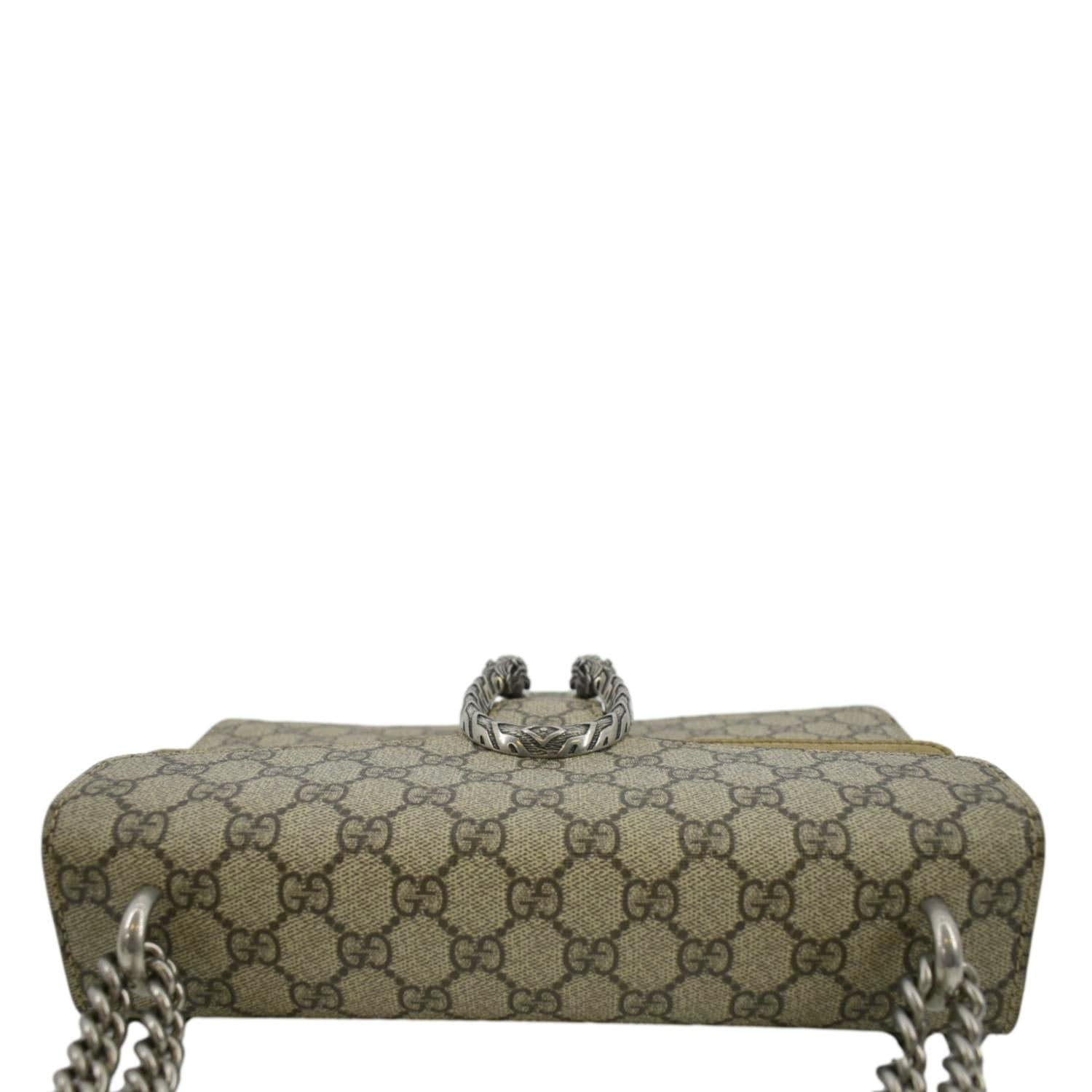 GUCCI Dionysus Small GG Supreme Canvas Shoulder Bag Beige 400249