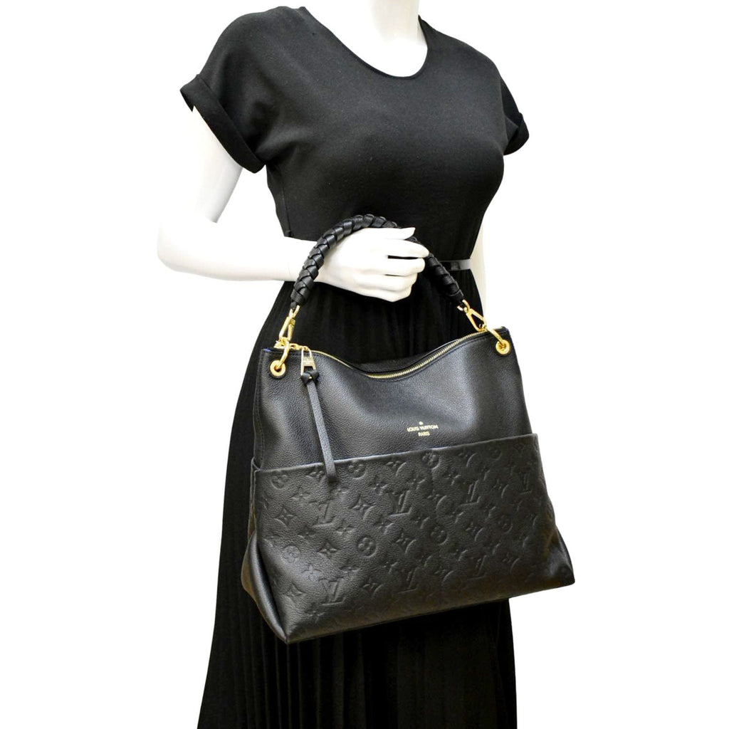 LOUIS VUITTON Maida Monogram Empreinte Leather Hobo Shoulder Bag Black