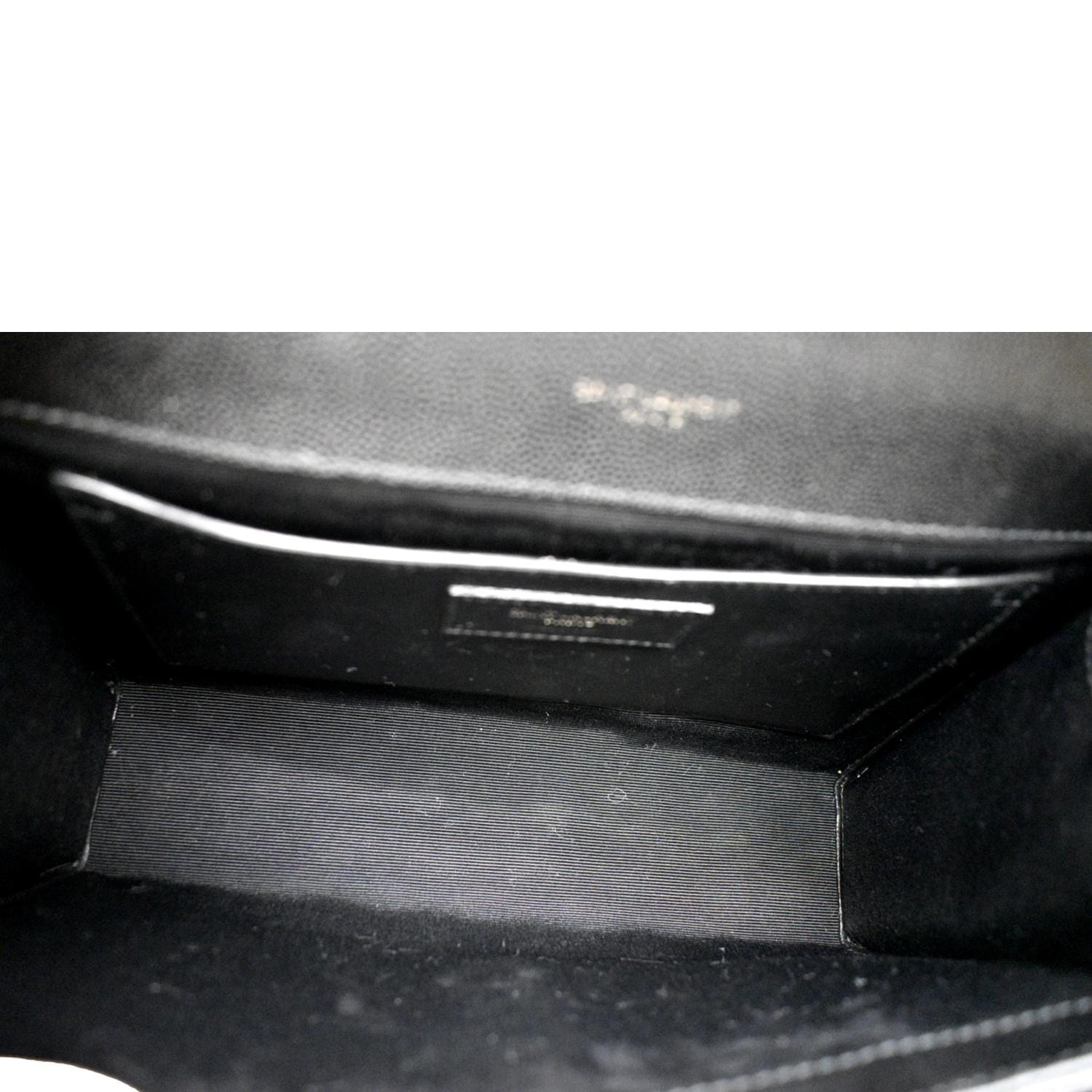 YVES SAINT LAURENT Small Envelope Matelassé Leather Shoulder Bag Black