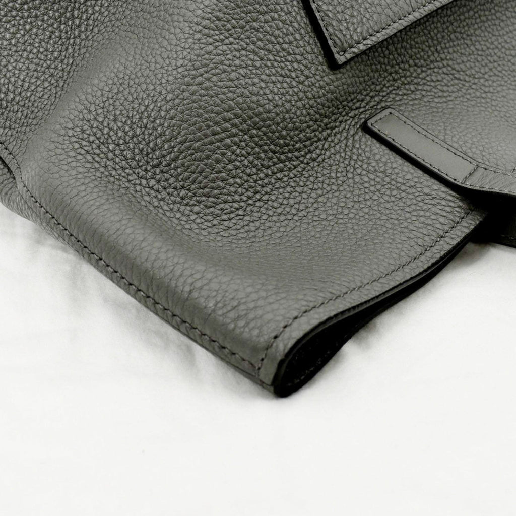 PRADA Vitello Daino Leather Tote Bag Dark Grey