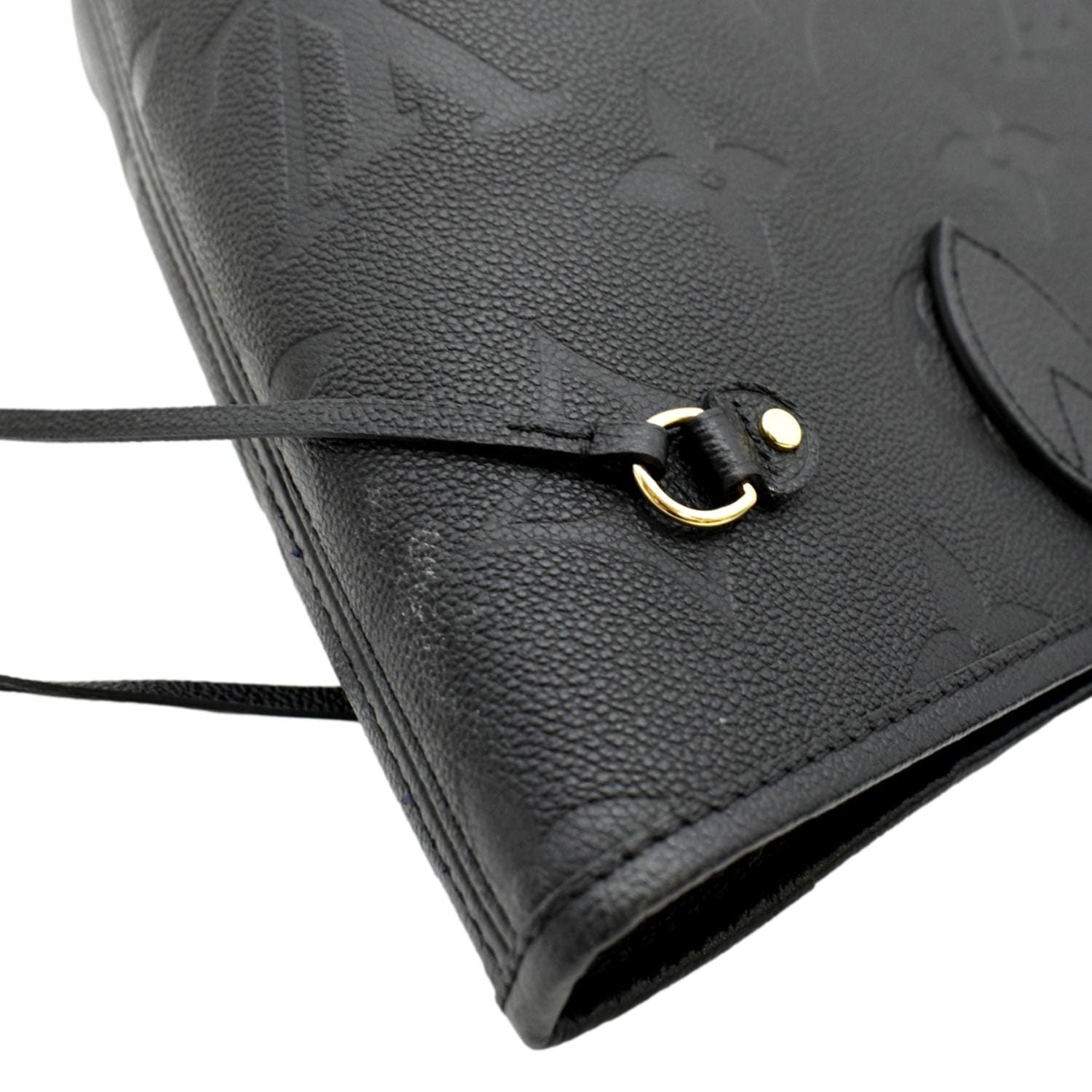 LOUIS VUITTON Neverfull MM Monogram Empreinte Leather Tote Bag Black