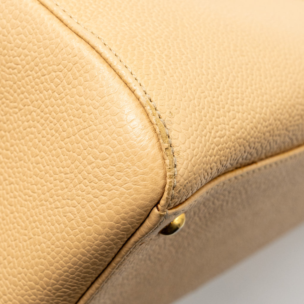 Chanel Vintage Tote Bag Caviar Beige