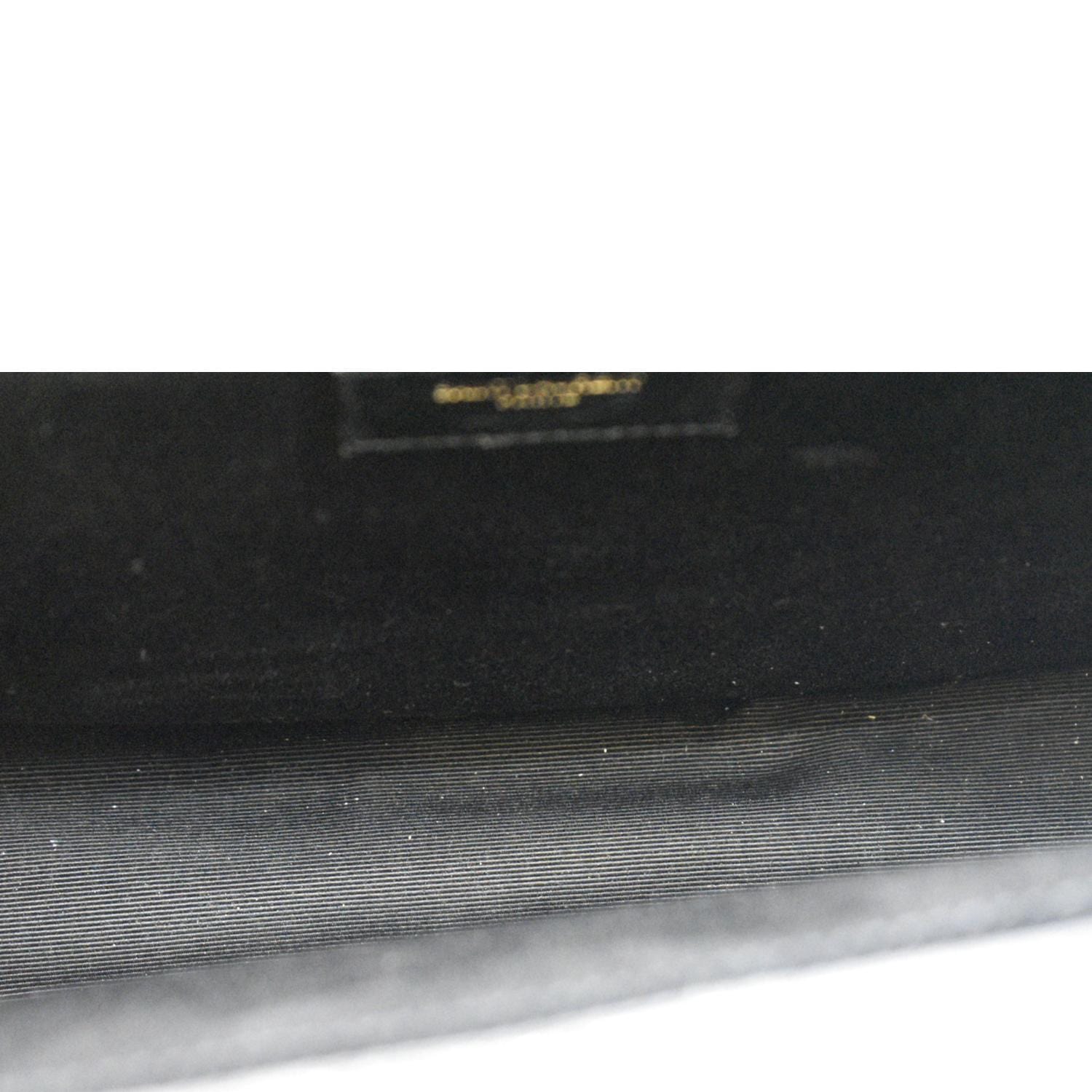 YVES SAINT LAURENT Large Envelope Calfskin Leather Chain Shoulder Bag Black