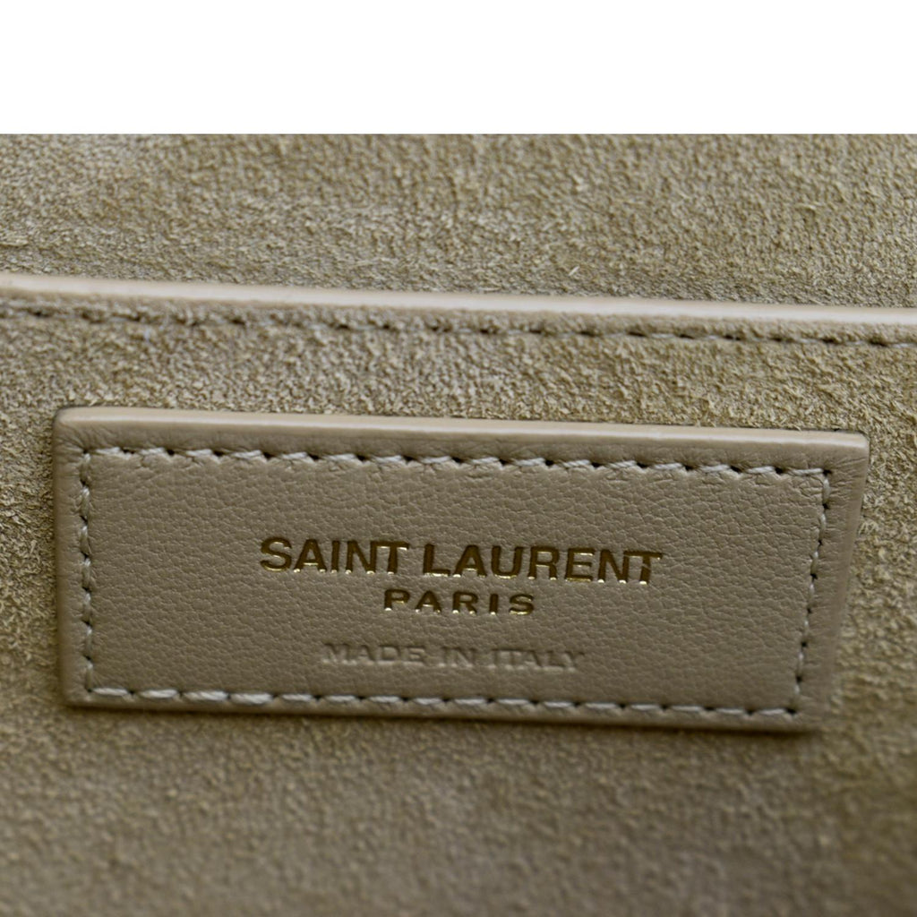 YVES SAINT LAURENT Monogram Sunset Medium Leather Shoulder Bag Beige