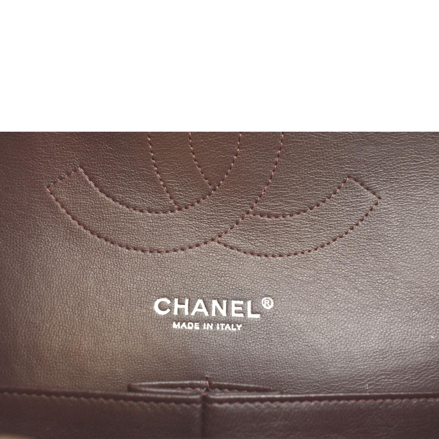 CHANEL Classic Medium Double Flap Quilted Lambskin Leather Shoulder Bag Black