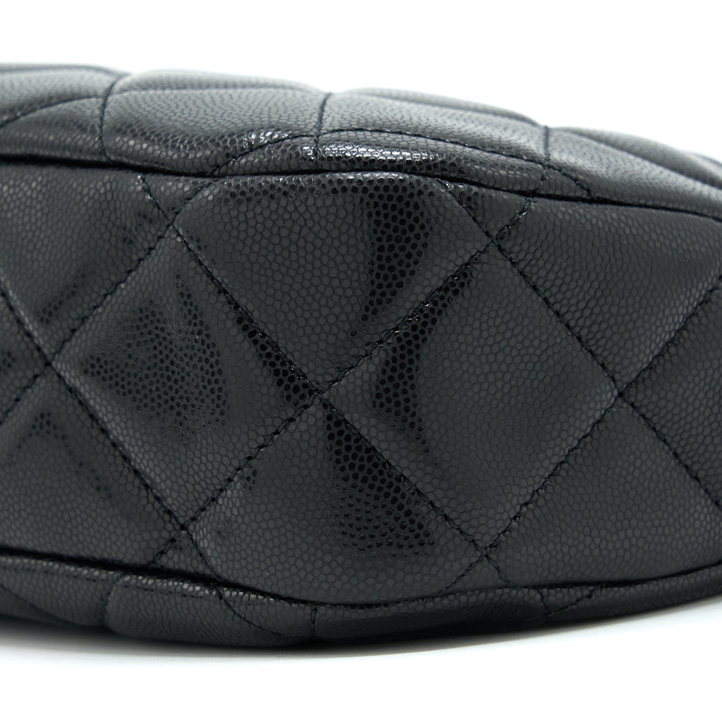 Chanel 22A Twist Your Buttons Hobo Shoulder Bag Caviar Black