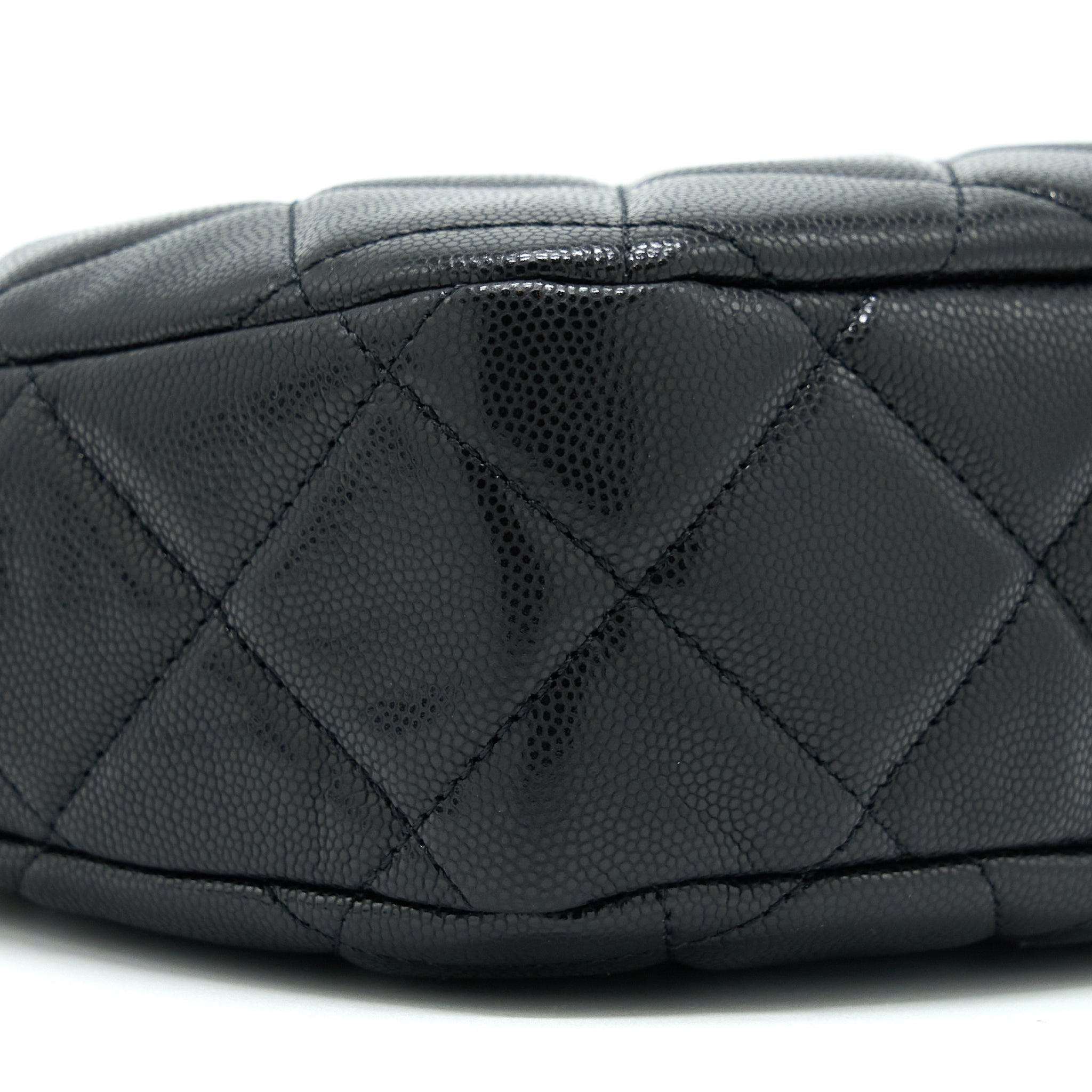 Chanel 22A Twist Your Buttons Hobo Shoulder Bag Caviar Black