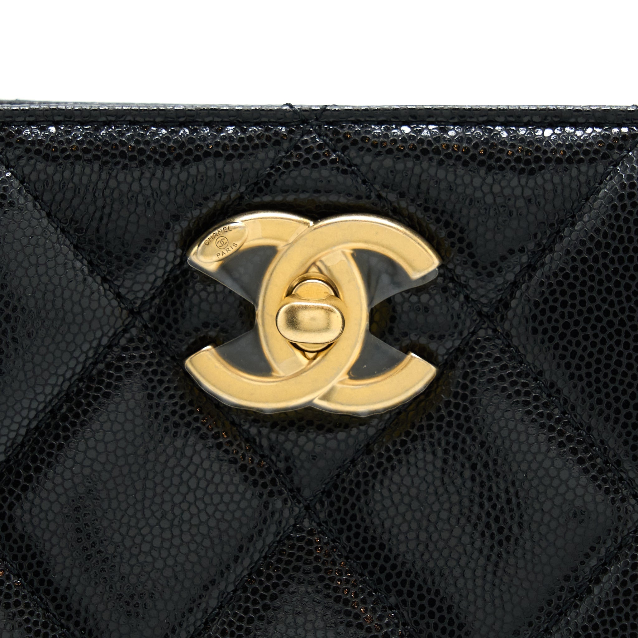 Chanel 22A Twist Your Buttons Hobo Shoulder Bag Caviar Black