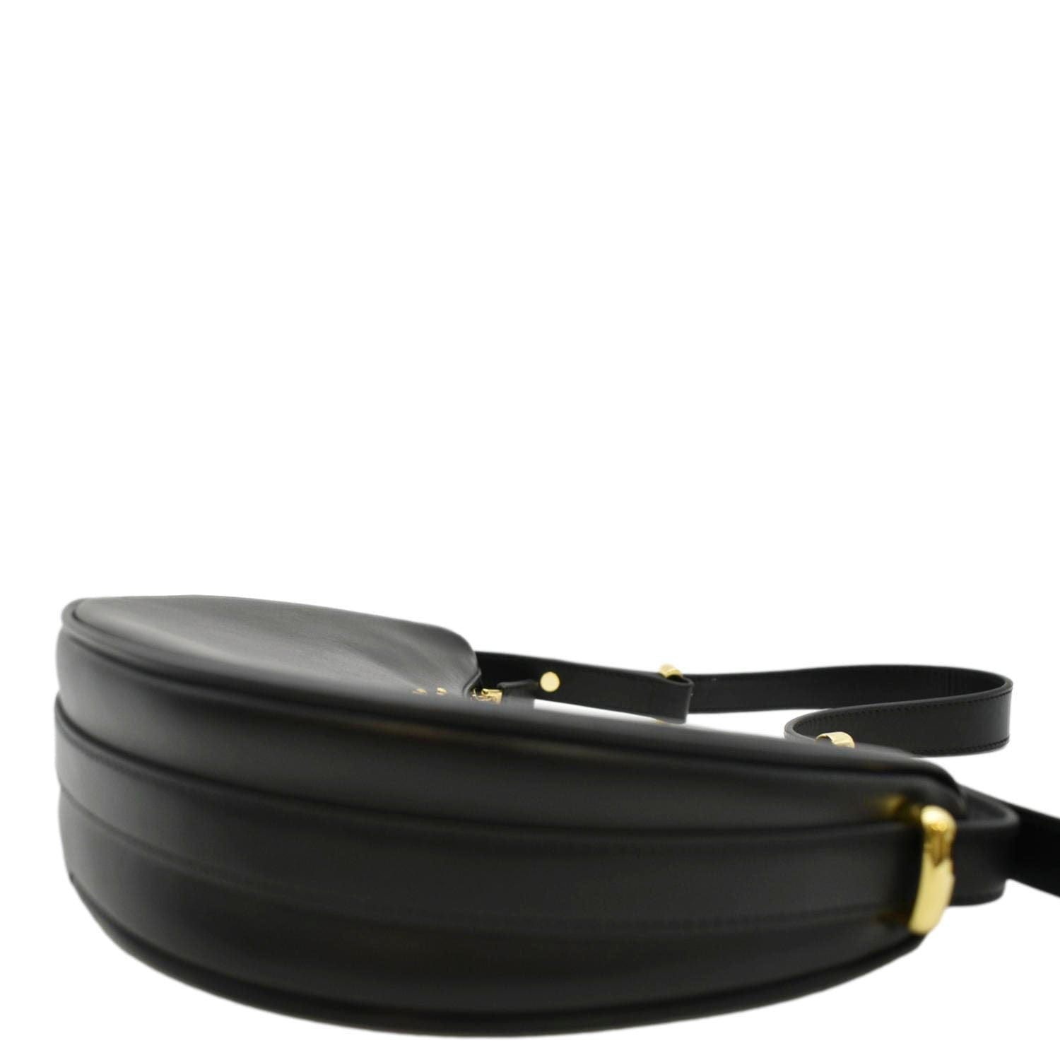 PRADA Arque Leather Shoulder Bag Black