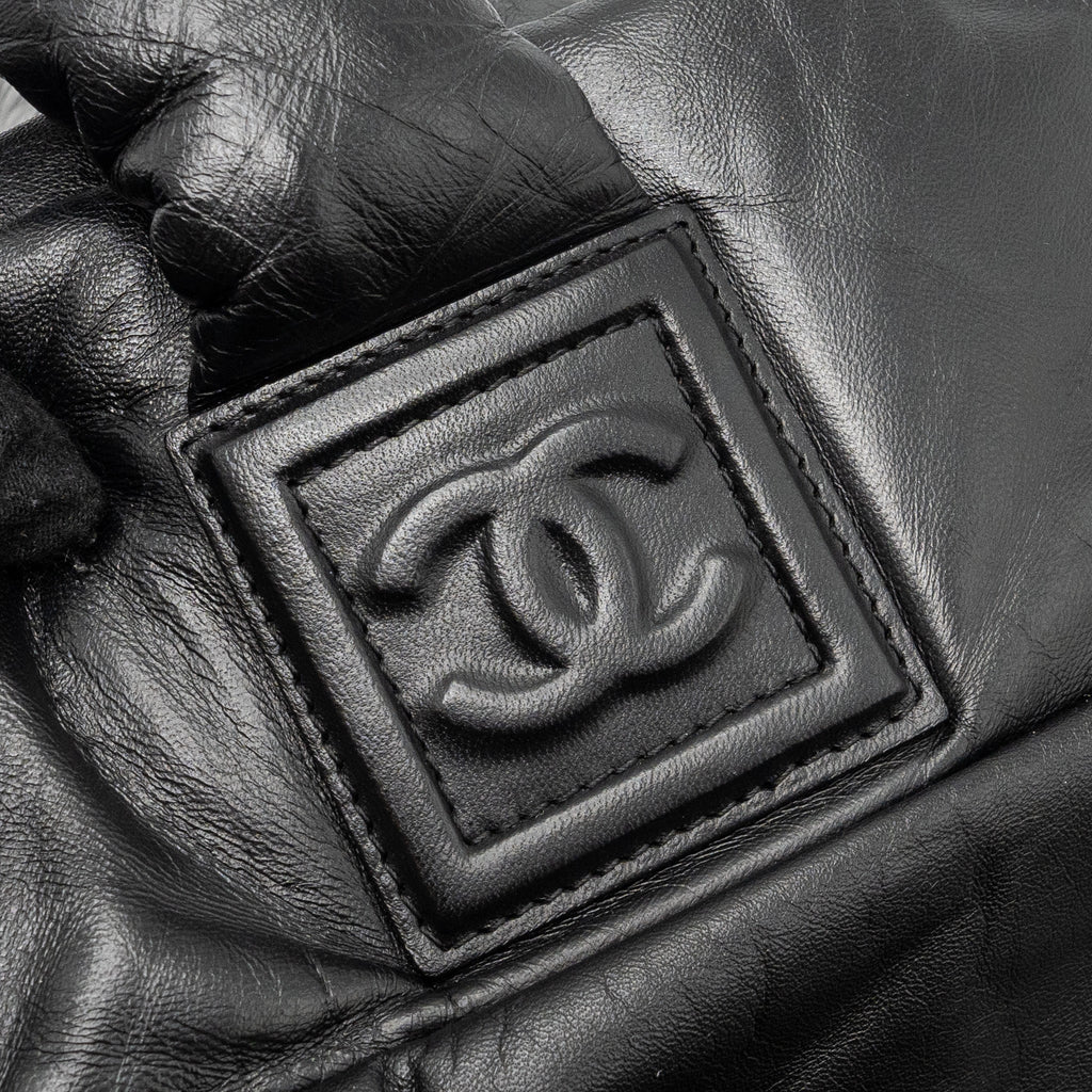 Chanel Puffy Down Down Tote Bag lambskin Black