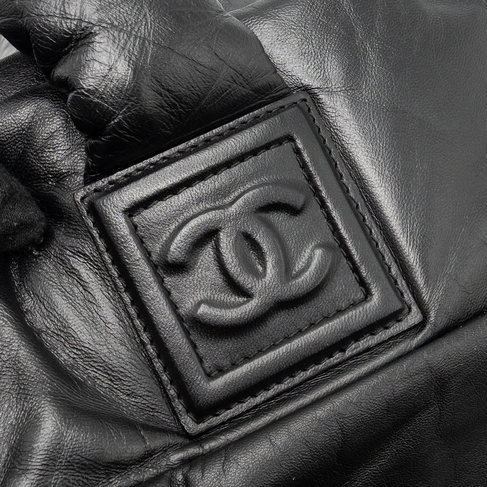 Chanel Puffy Down Down Tote Bag lambskin Black