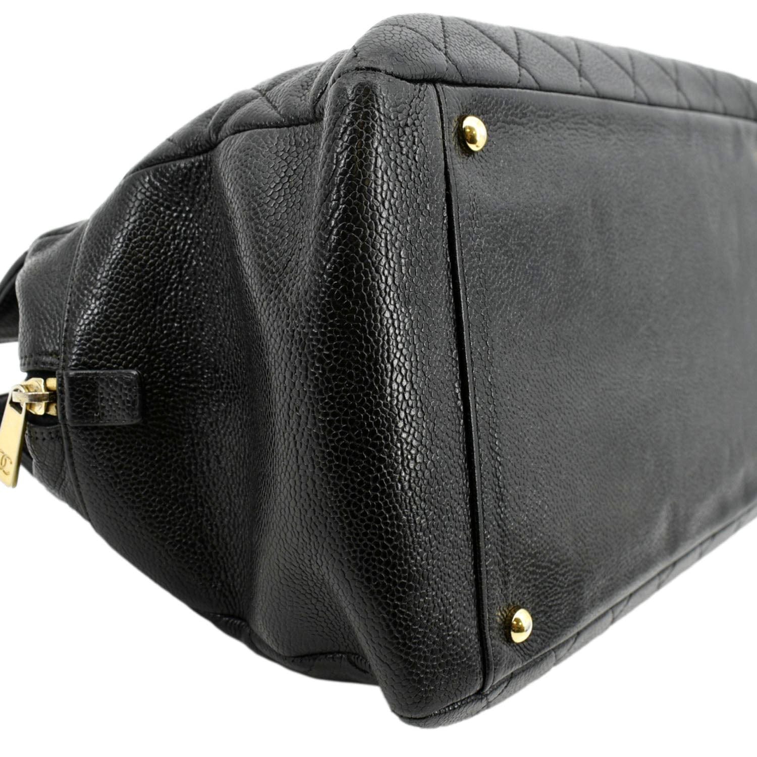 CHANEL Grand Shopping Caviar Leather GST Tote Bag Black