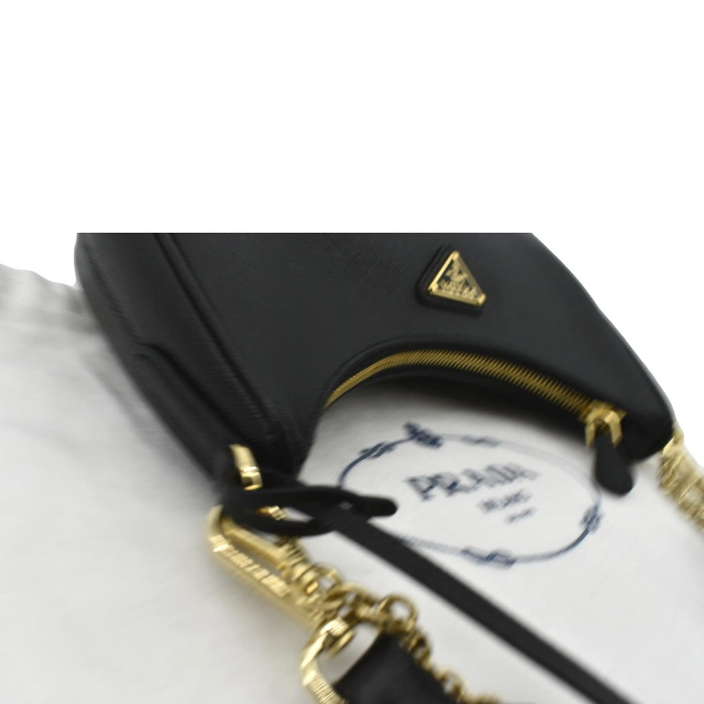 PRADA Re-Edition 2005 Saffiano Leather Shoulder Bag Black