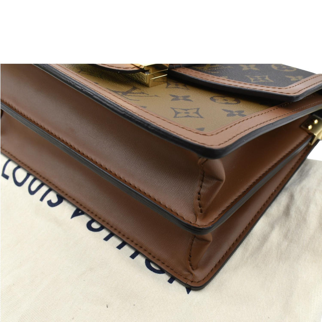 LOUIS VUITTON Dauphine MM Monogram Reverse Canvas Shoulder Bag Brown