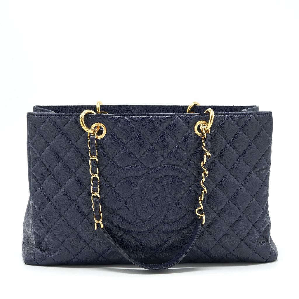 Chanel Grand Shopping Tote XL Caviar Navy Blue