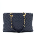 Chanel Grand Shopping Tote XL Caviar Navy Blue