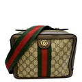 GUCCI Ophidia Web Small GG Supreme Canvas Shoulder Bag Beige 550622