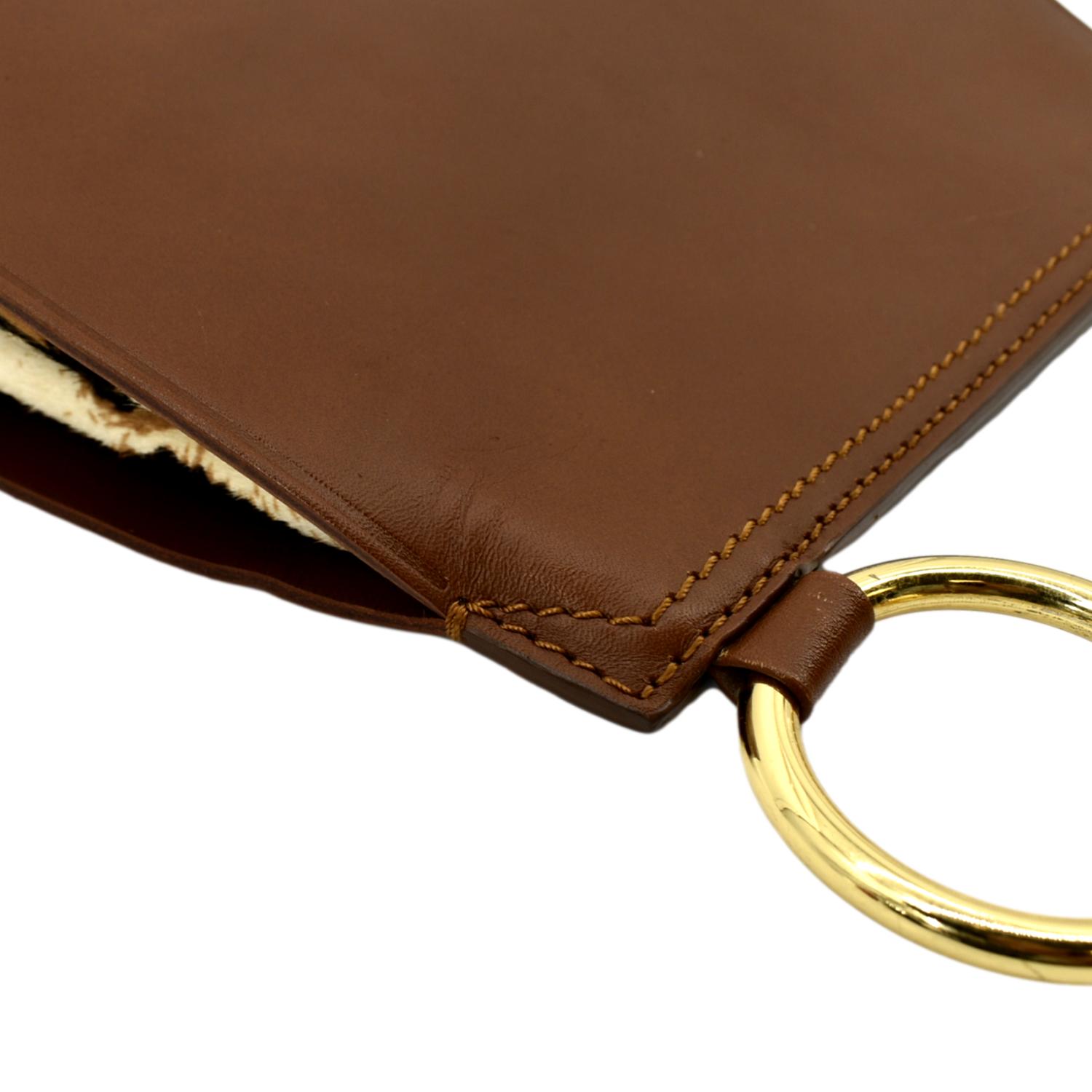 BURBERRY Bridle Pony Hair Leather Shoulder Bag Tan