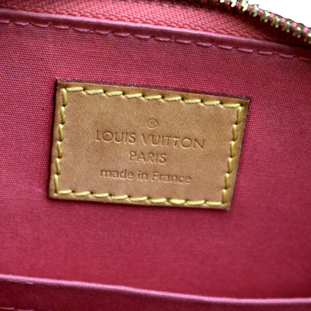 LOUIS VUITTON Alma BB Monogram Vernis Satchel Shoulder Bag Red