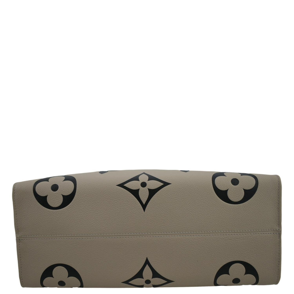 LOUIS VUITTON Onthego GM Crafty Monogram Giant Empreinte Tote Bag Creme