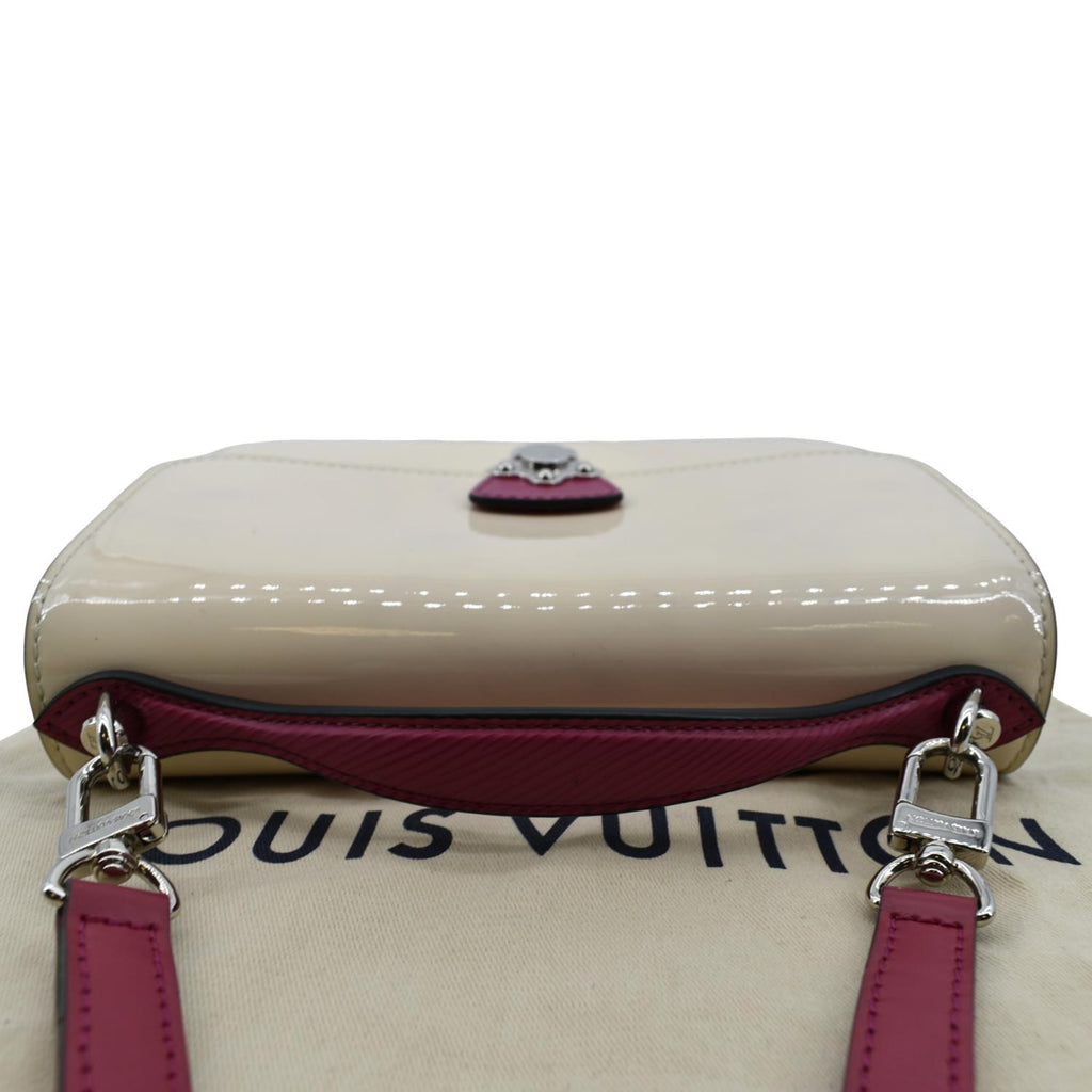 LOUIS VUITTON Cherrywood BB Patent Calfskin Leather Shoulder Bag Creme