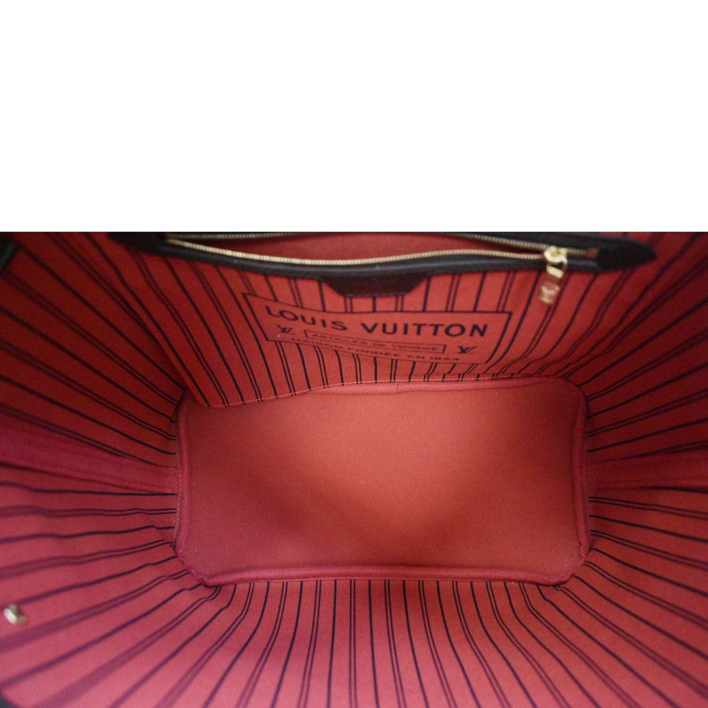 LOUIS VUITTON Neverfull MM Damier Ebene Tote Bag Brown