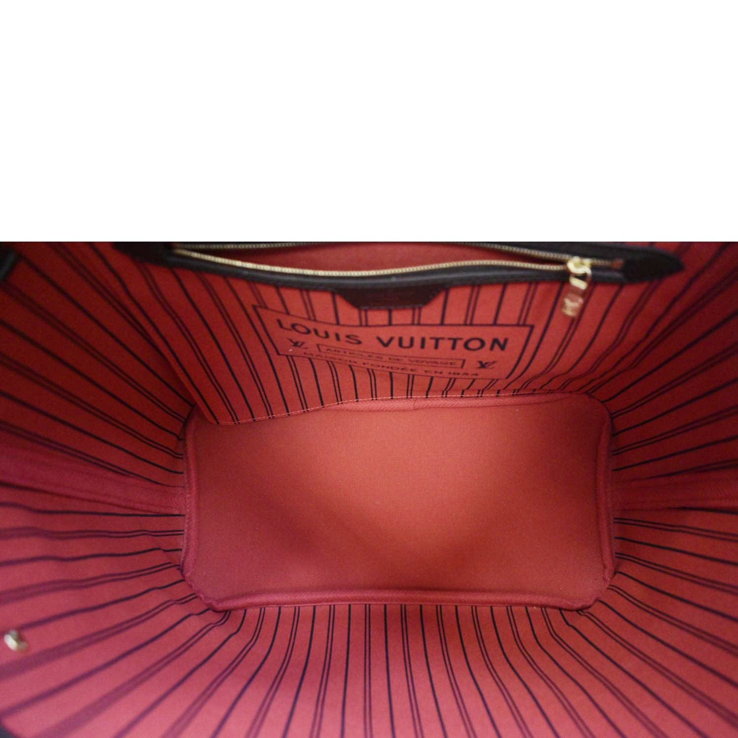 LOUIS VUITTON Neverfull MM Damier Ebene Tote Bag Brown