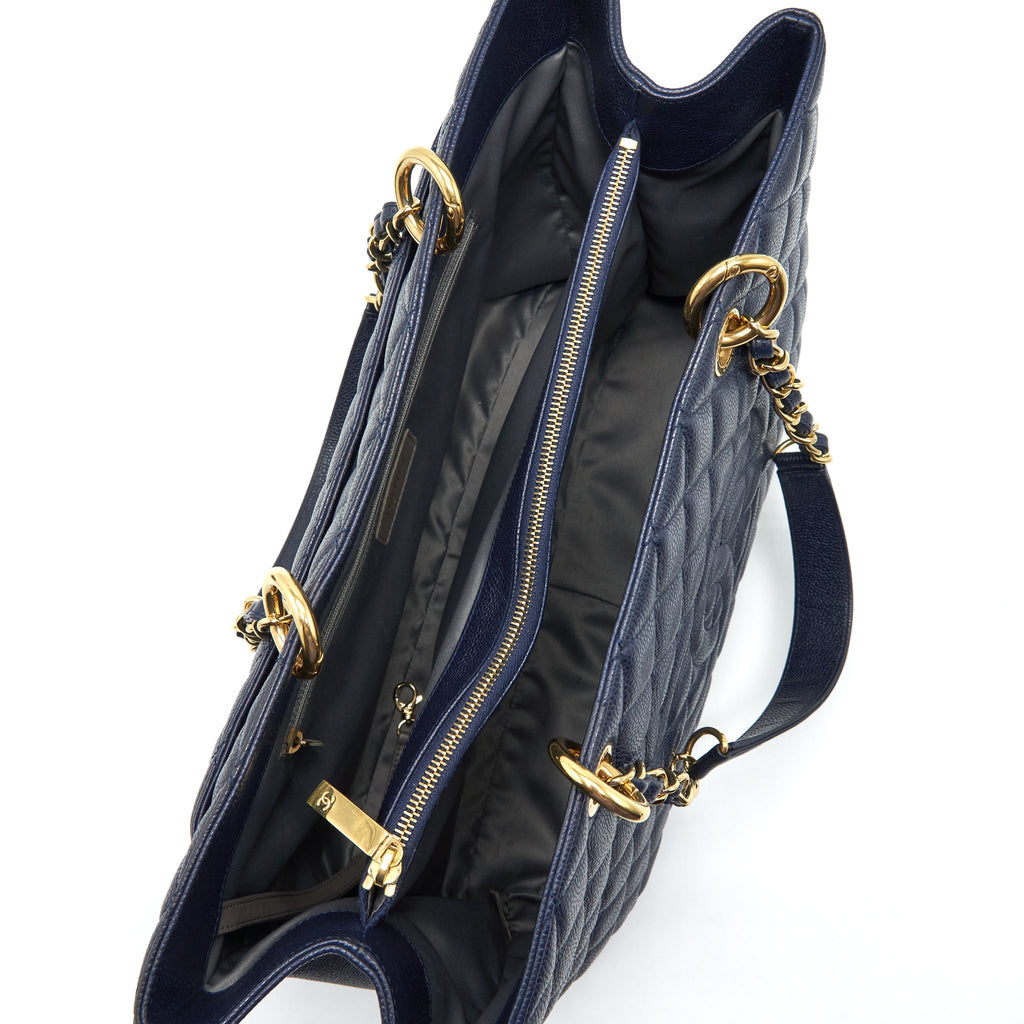 Chanel Grand Shopping Tote XL Caviar Navy Blue