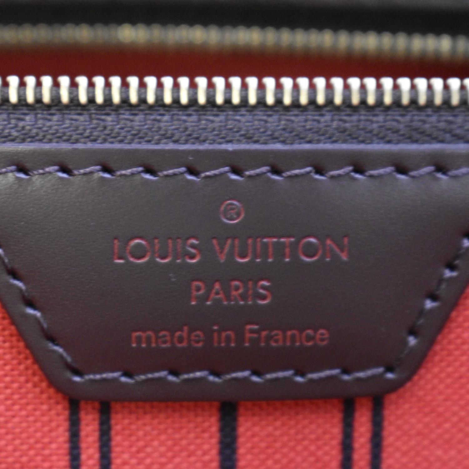 LOUIS VUITTON Neverfull MM Damier Ebene Tote Bag Brown