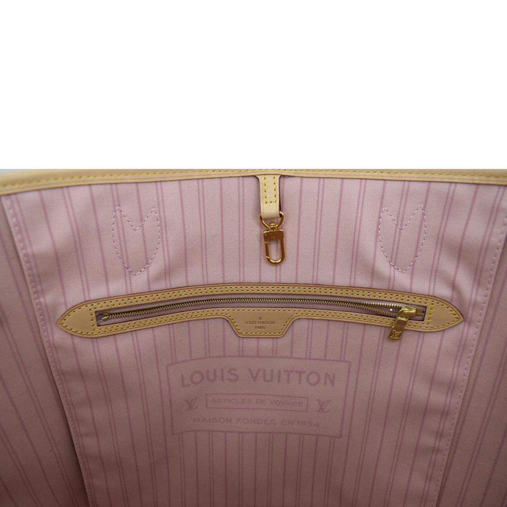 LOUIS VUITTON Neverfull GM Damier Azur Tote Shoulder Bag White
