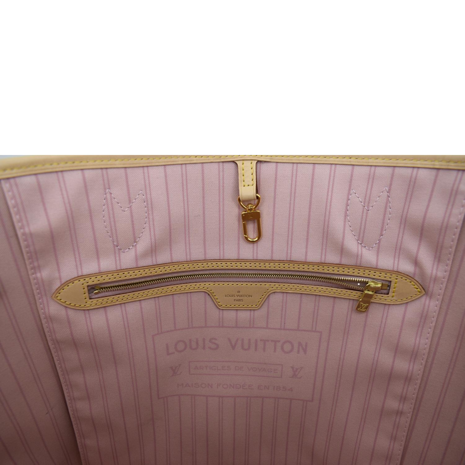 LOUIS VUITTON Neverfull GM Damier Azur Tote Shoulder Bag White
