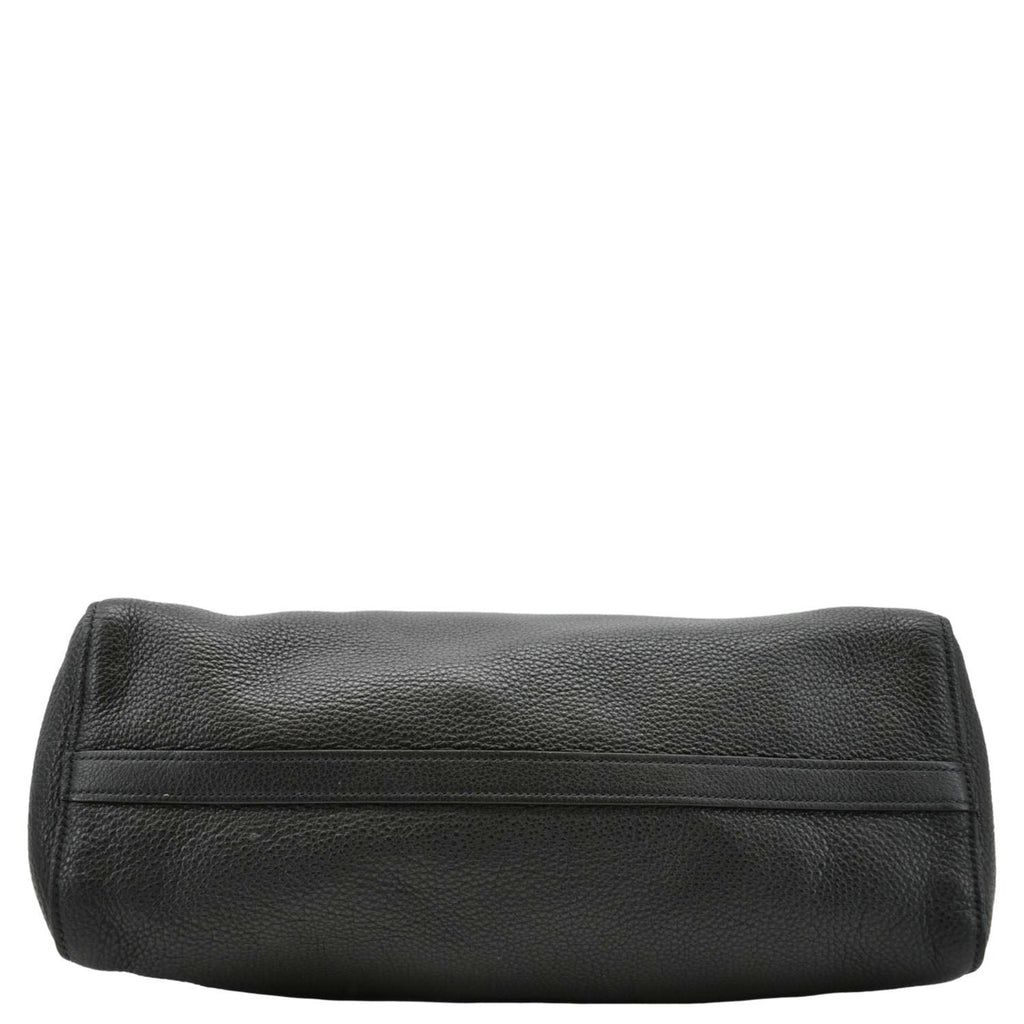 PRADA Vitello Daino Large Leather Tote Bag Black