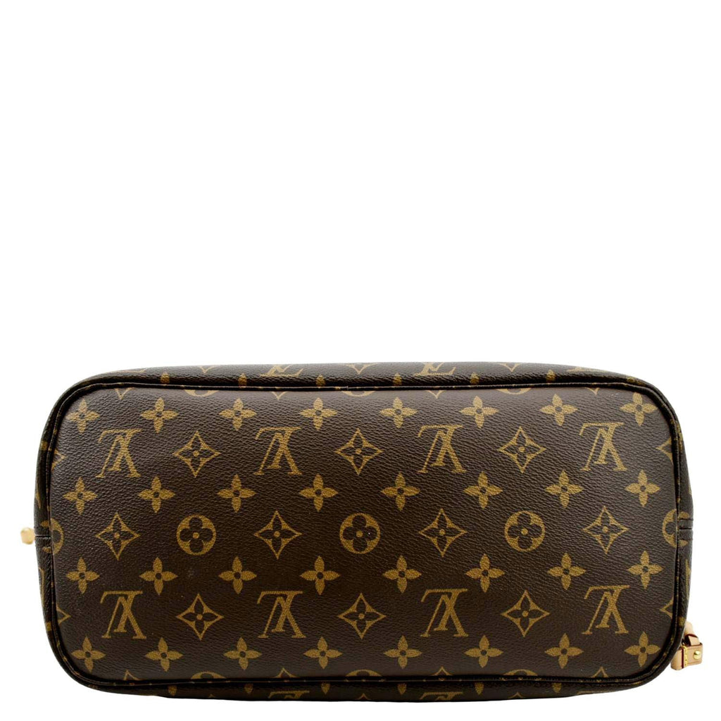 LOUIS VUITTON Neverfull MM Monogram Canvas Tote Bag Brown