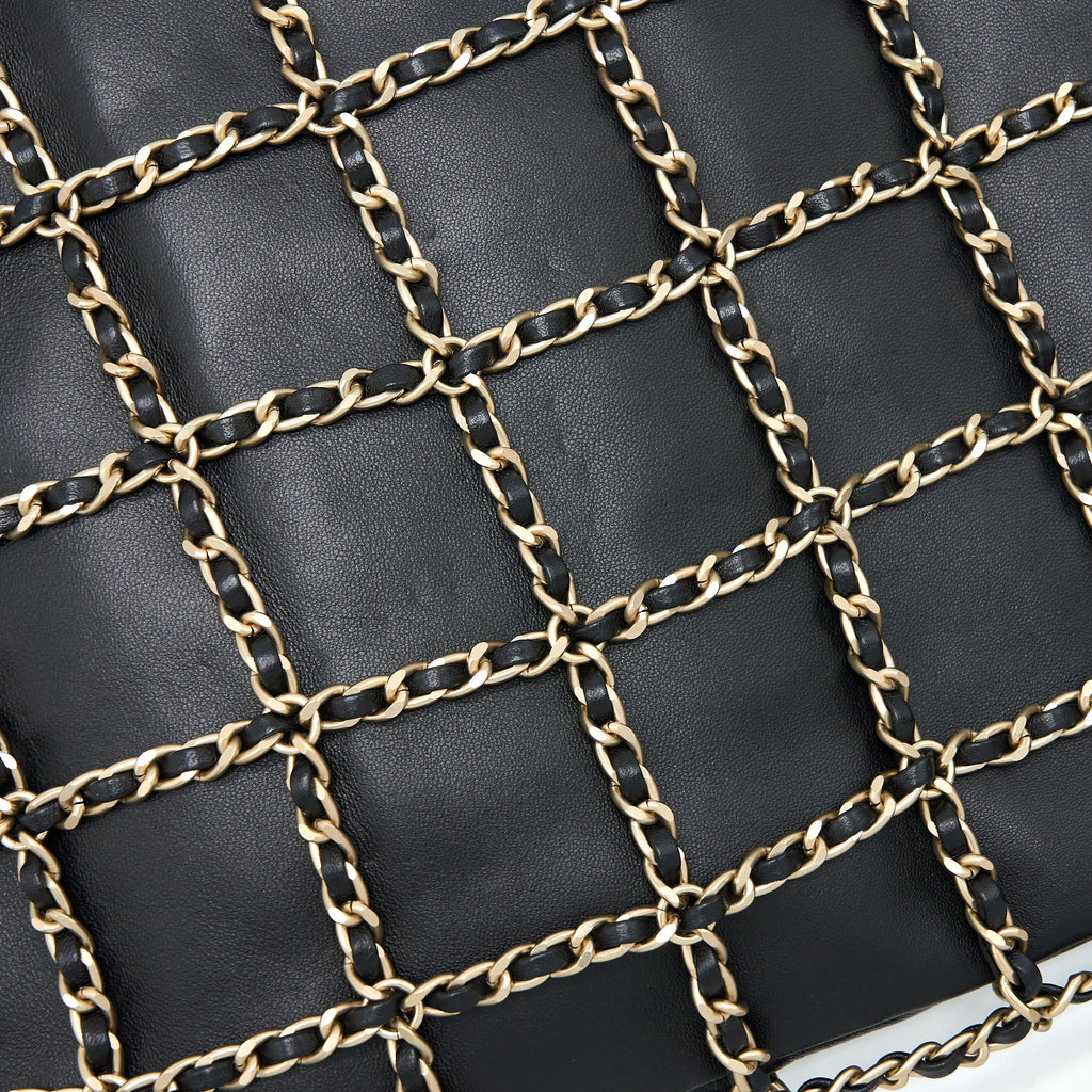 Chanel Cruise 2020 black chained Tote Bag Lambskin Black L